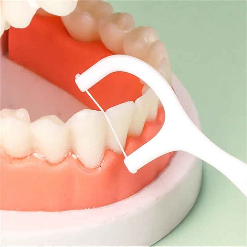 Disposable dental floss sticks box view