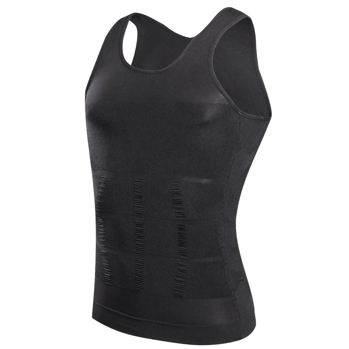 Men's seamless compression slimming tank top black