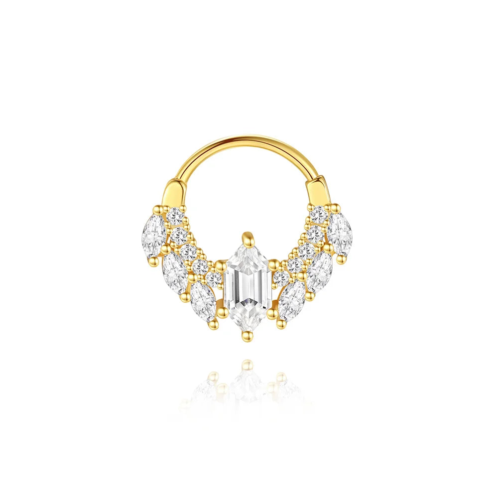 Moonstone geometric stud earrings gold-plated finish