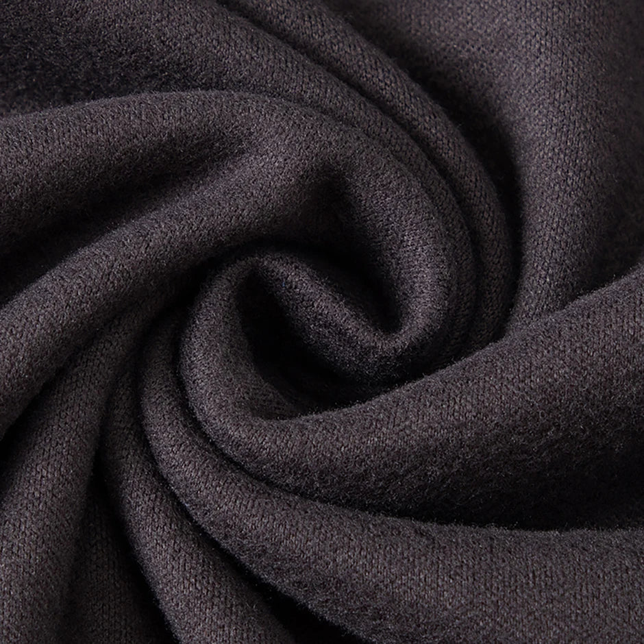 Men's semi-turtleneck long sleeve top worn under jacket