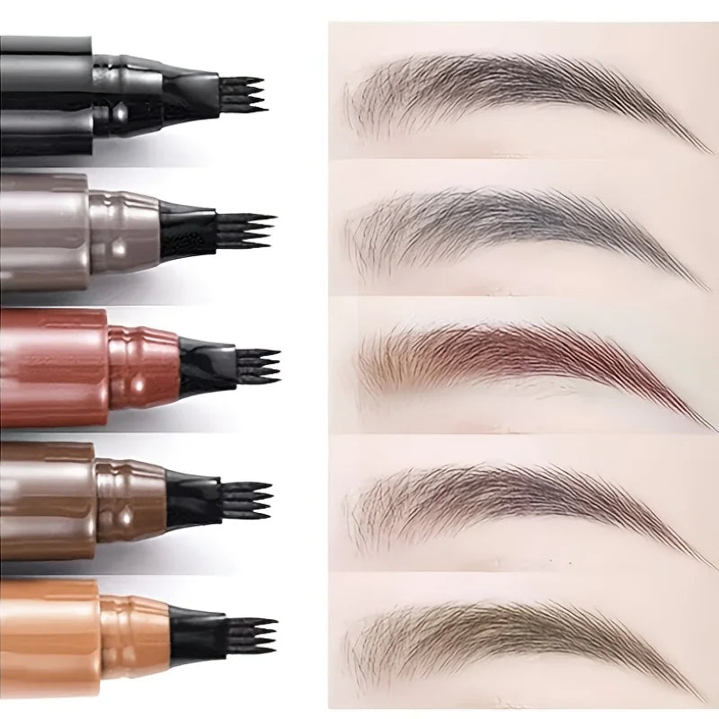 Microblading Eyebrow Pencil with four-tip brush for precise and natural eyebrow application.