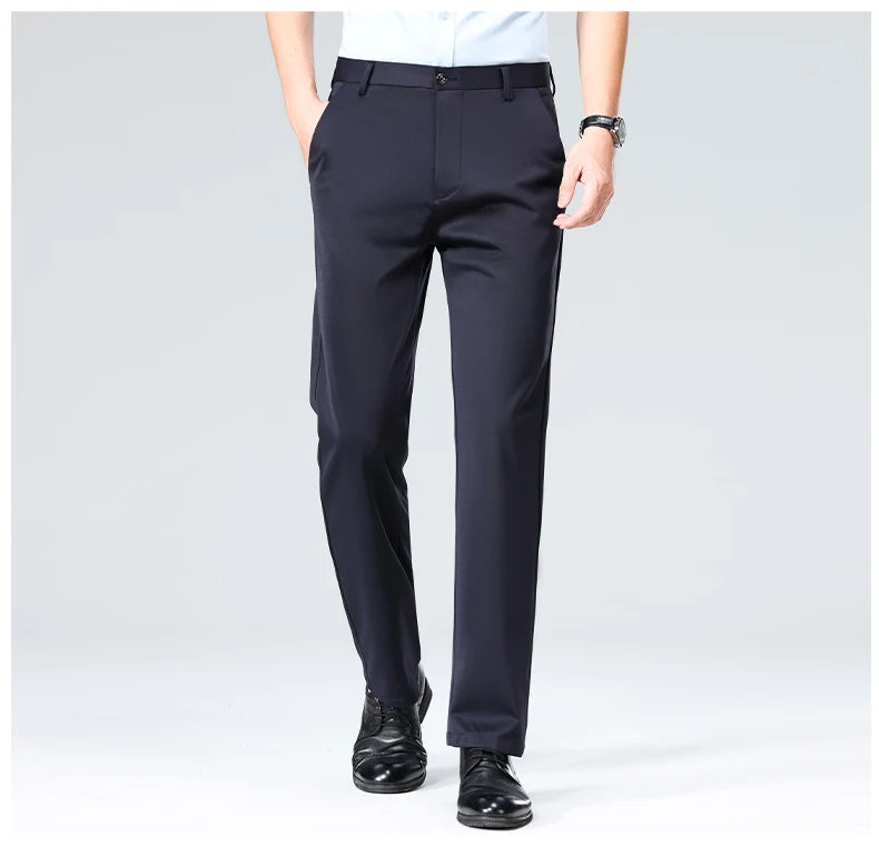 Business Casual Pants – Men's Elastic Waist Dress Trousers