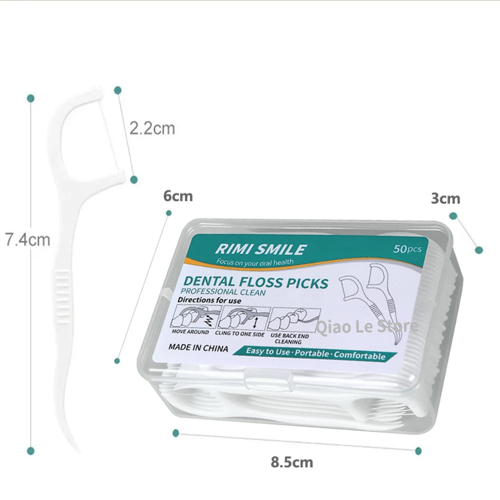 Disposable dental floss sticks box view