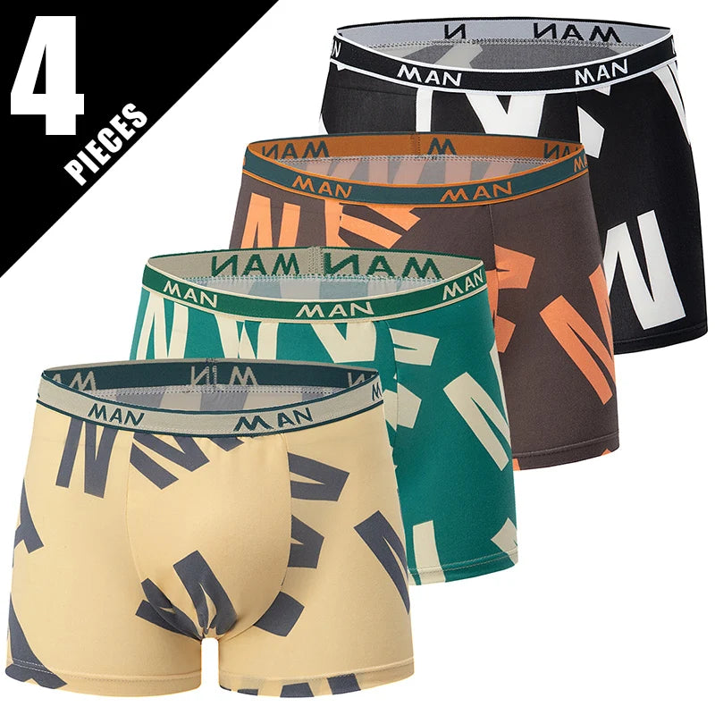 Men's printed boxer shorts worn model