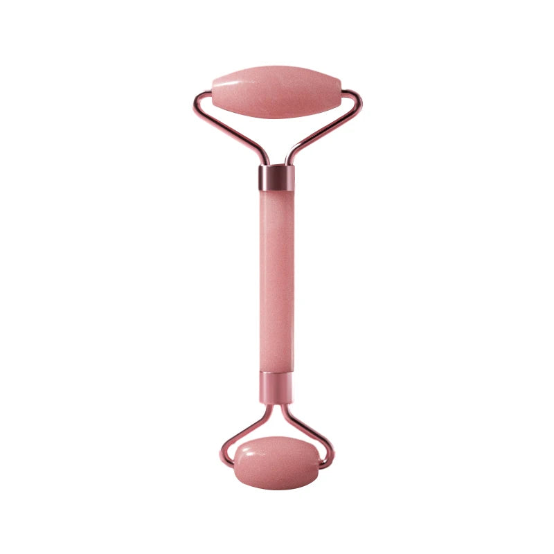 Facial massage roller scraper set worn in use