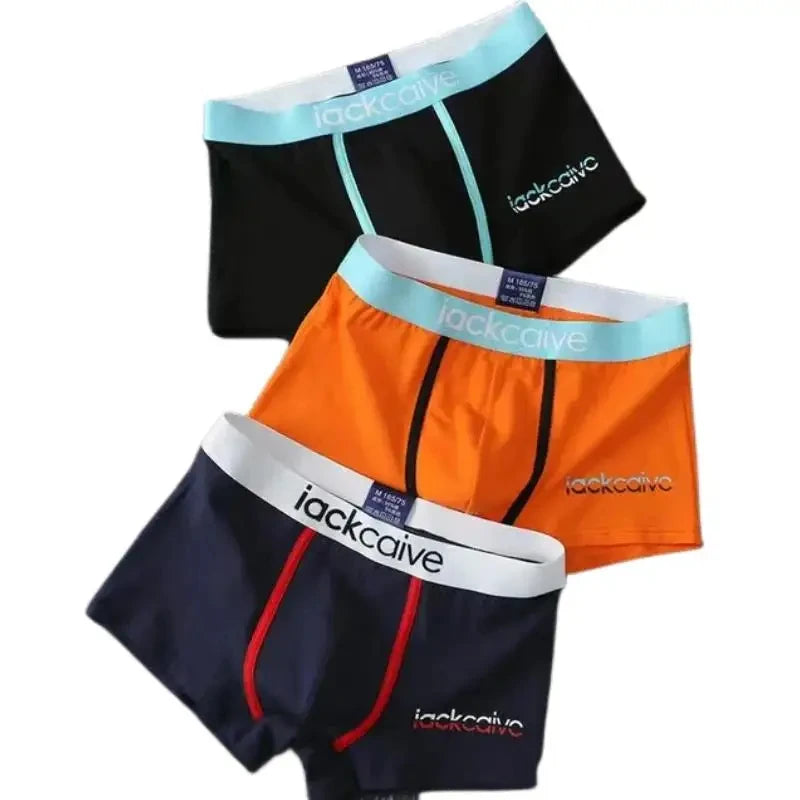 Men's printed cotton boxers size range display