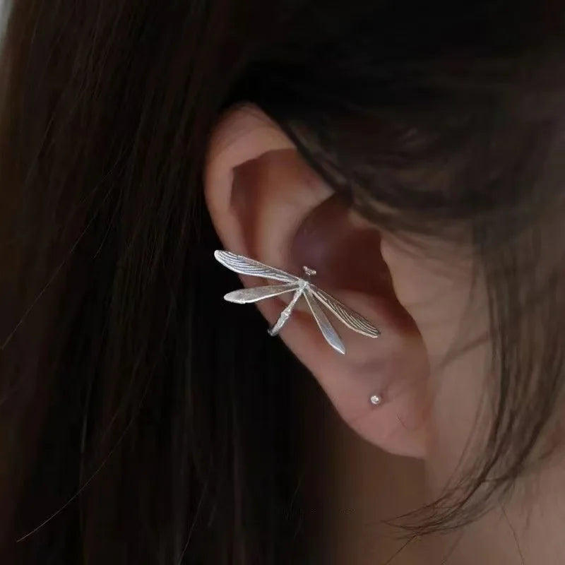Dragonfly clip-on earrings front view