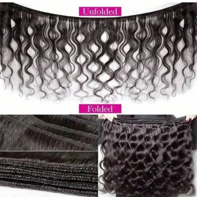 Body wave virgin hair bundles worn styled