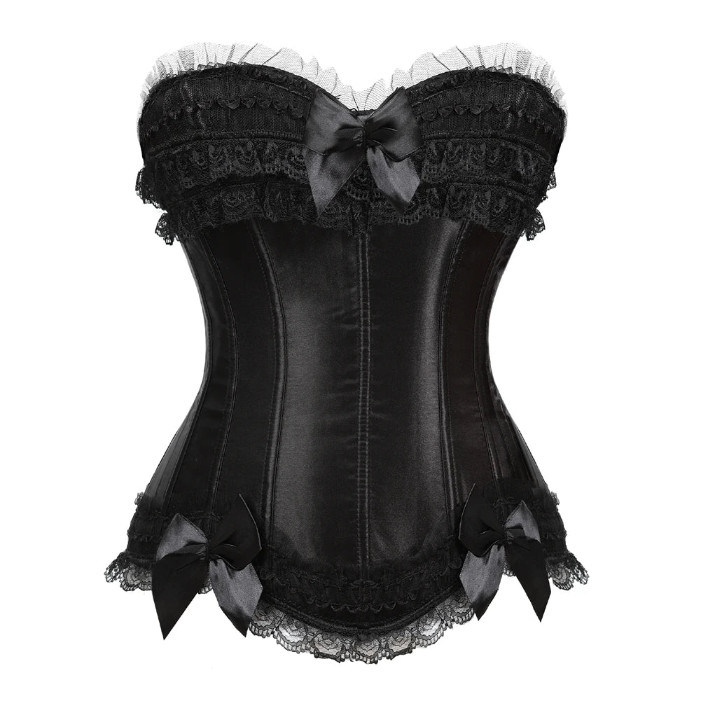 Lace-up floral corset top worn styled outfit