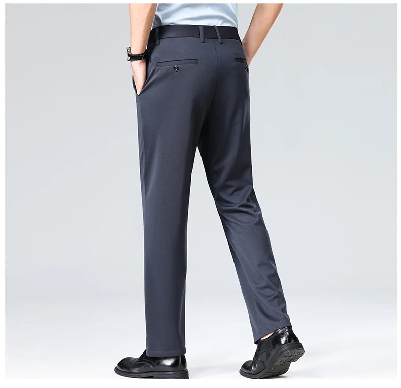 Business Casual Pants – Men's Elastic Waist Dress Trousers