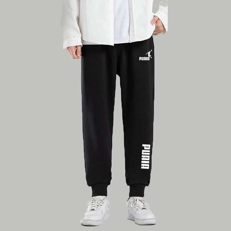 Loose fit jogging trousers front view grey