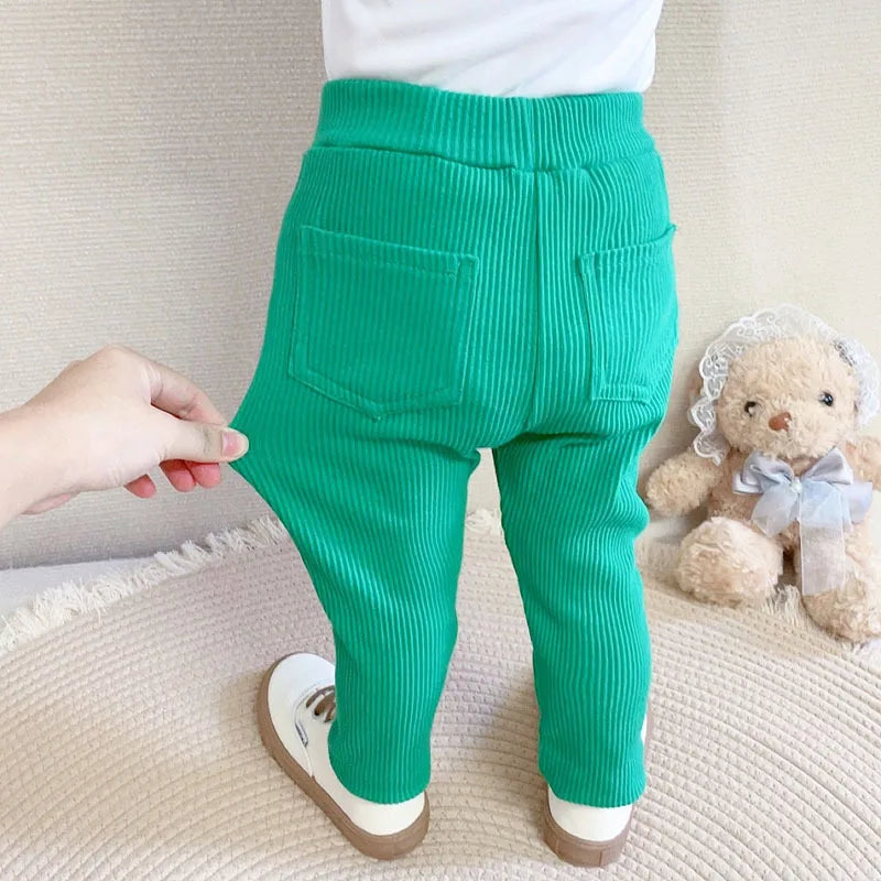 Kids cotton leggings khaki color option