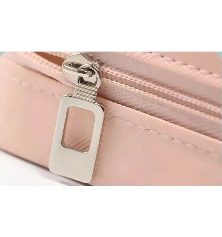 Travel jewelry organizer case interior compartments