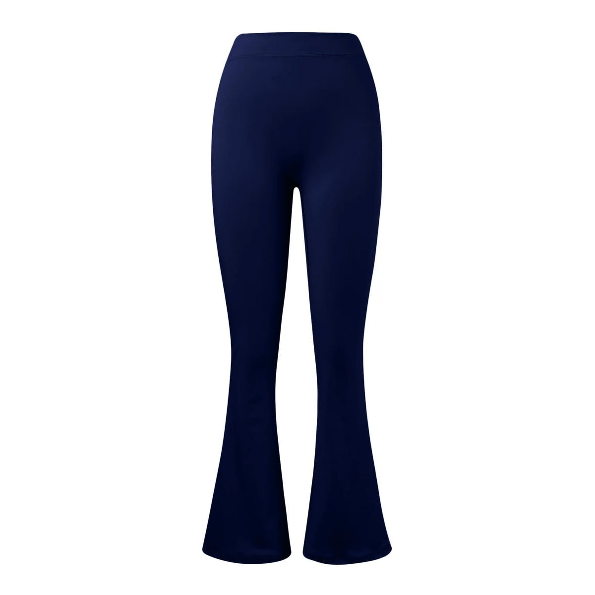 V-back waist leggings purple flared close up front