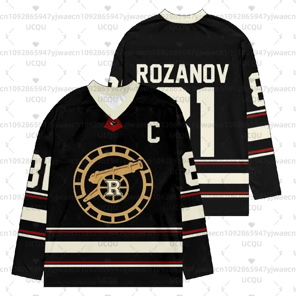 Long sleeve hockey graphic tee front view