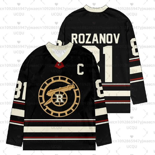 Long sleeve hockey graphic tee front view