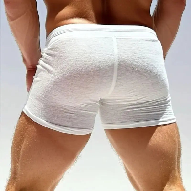 Lace-up lounge shorts front view white