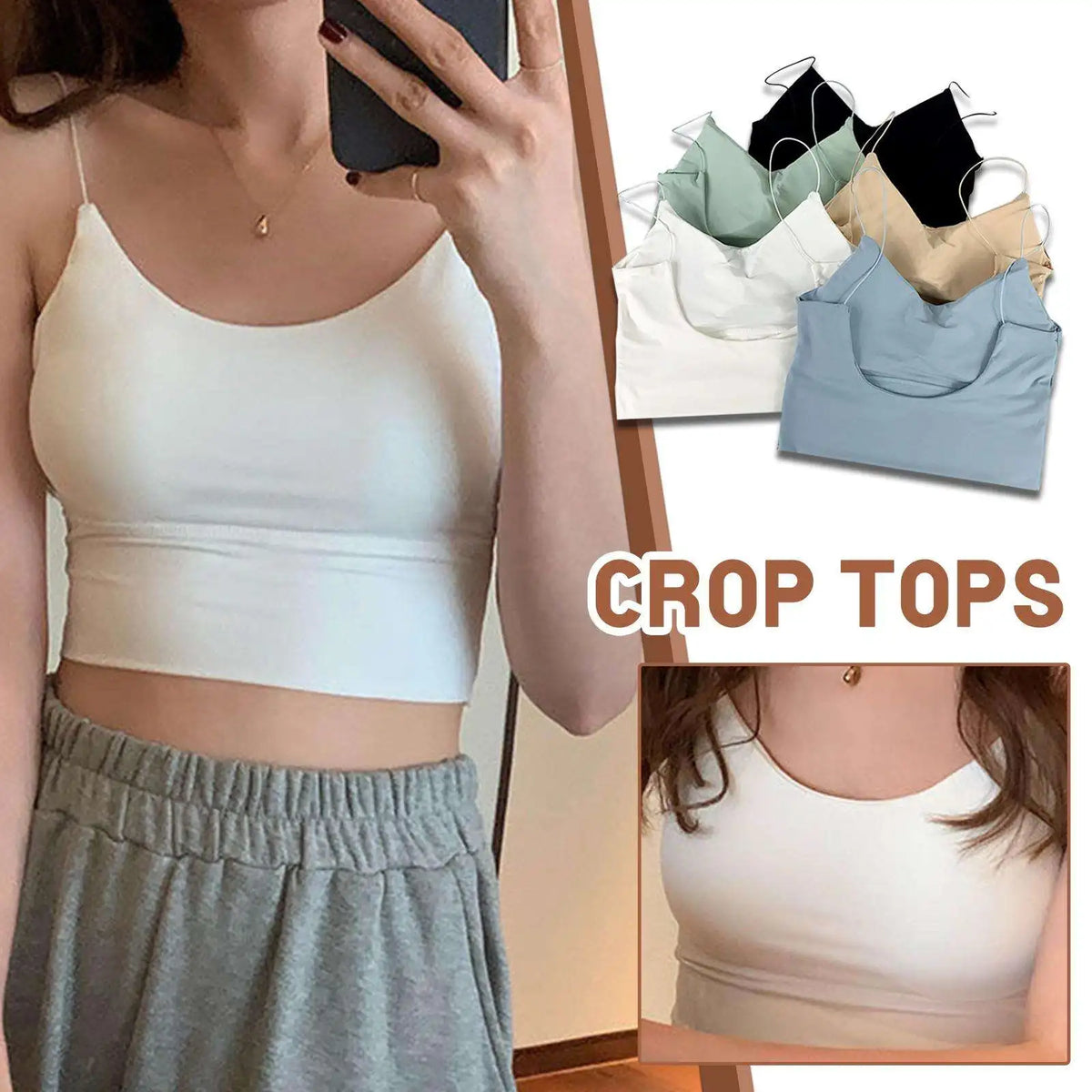 Seamless padded camisole promotional color options