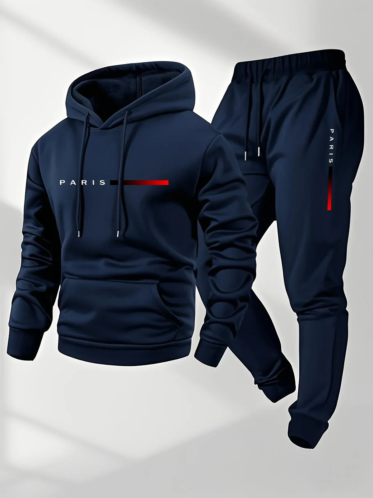 Letter print hoodie jogger set front view