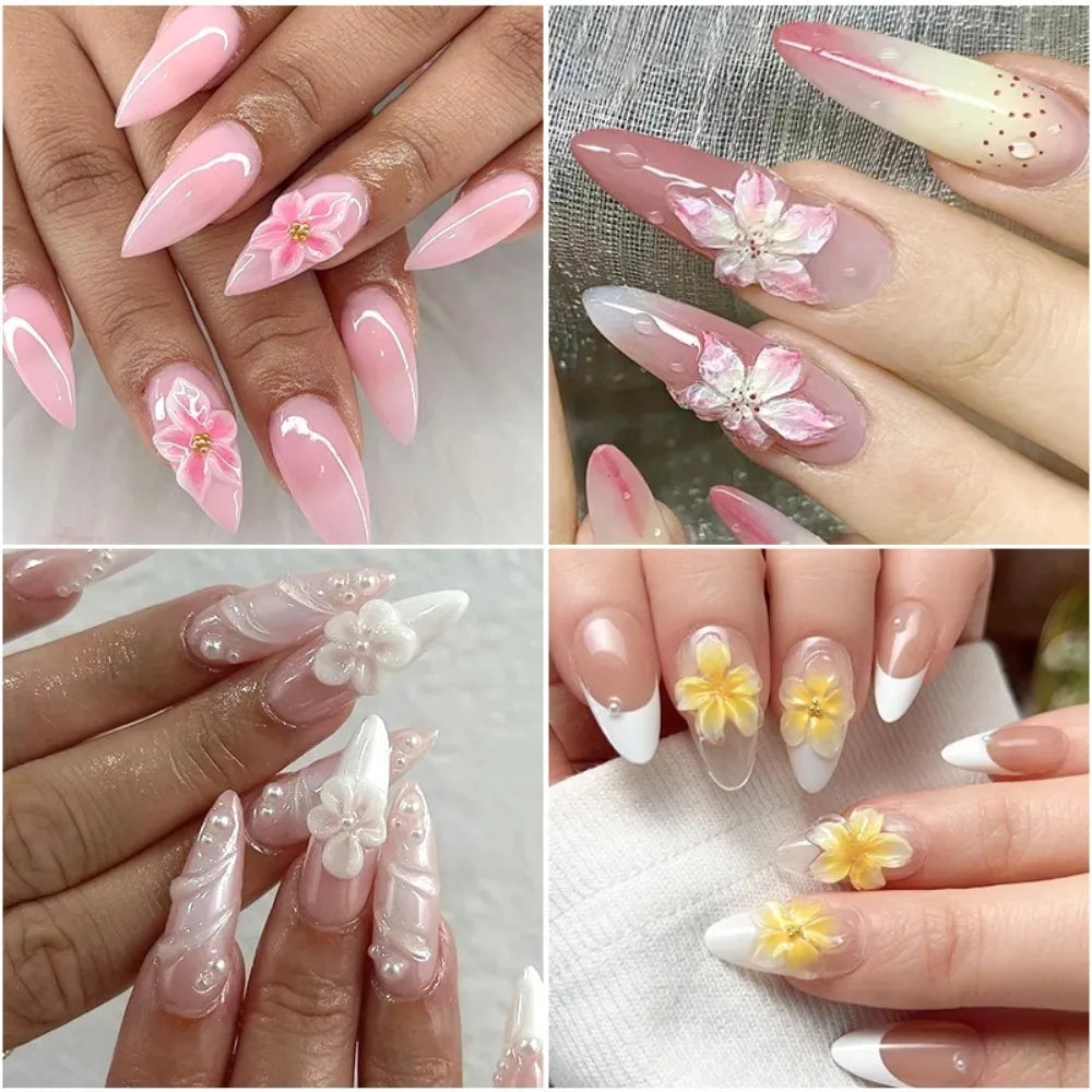 3D flower silicone nail mold used on nails