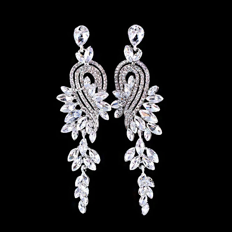 Crystal tassel drop earrings style variety display