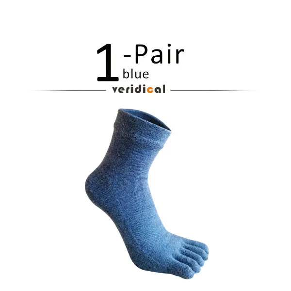Wool toe socks worn on feet
