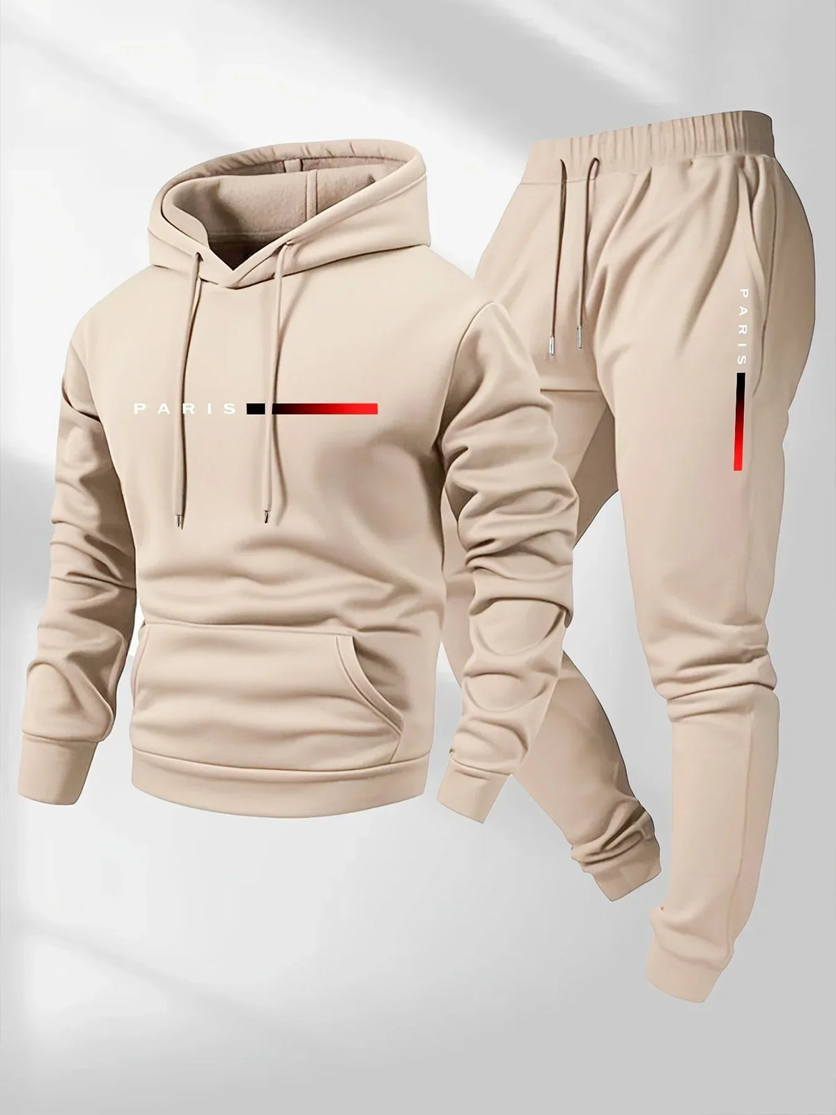 Letter print hoodie jogger set front view