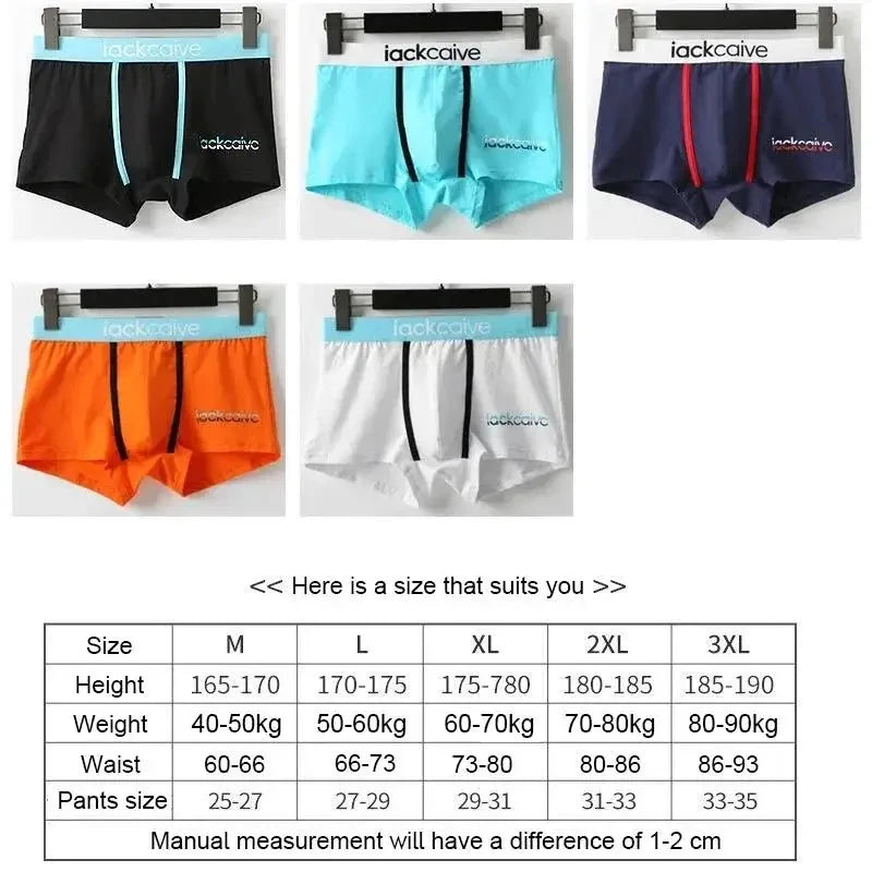 Men's printed cotton boxers size range display