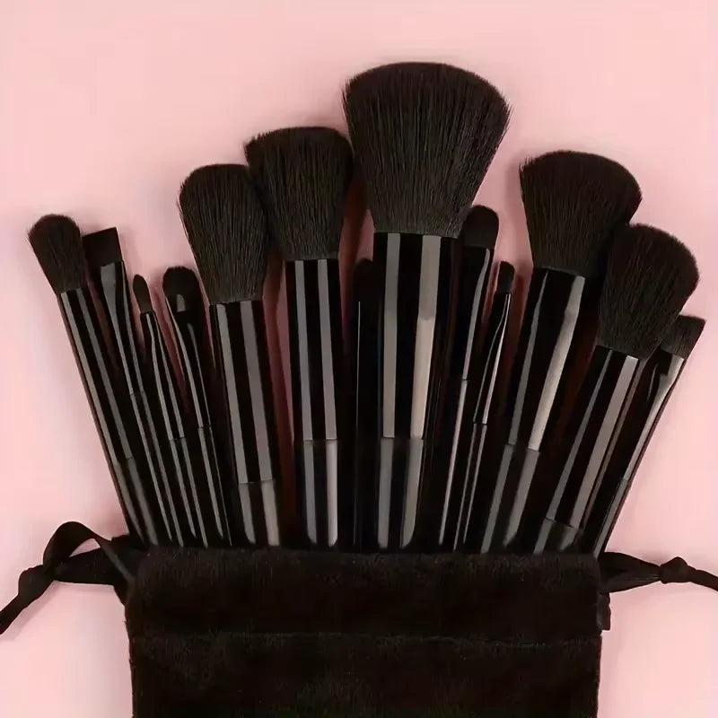 Makeup brush set red with travel bag