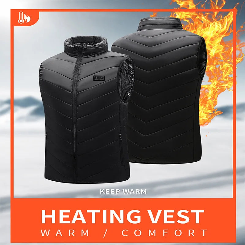 USB heated jacket front view black