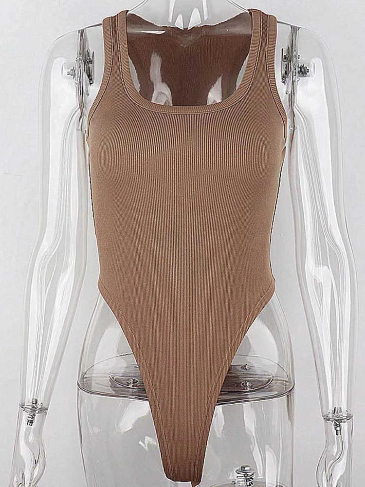 Off Shoulder Halter Bodysuit Women's Bodycon Knit Top