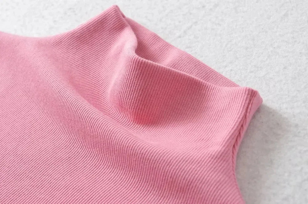  Sleeveless turtleneck top studio product shot