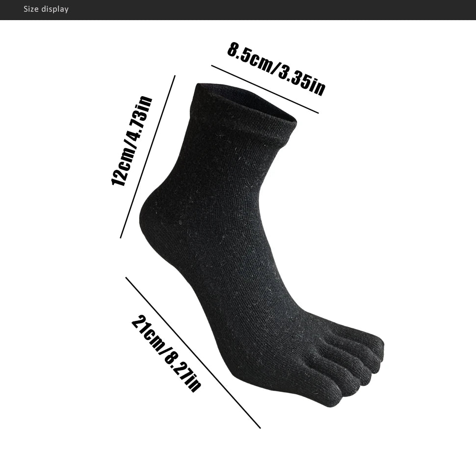 Wool toe socks worn on feet