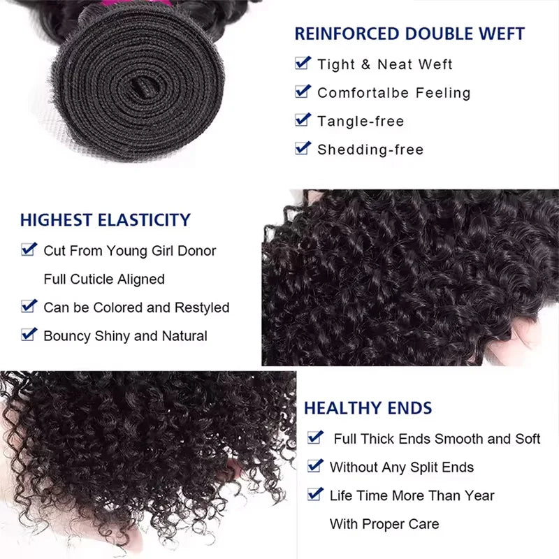 Jerry curly human hair bundles worn styled