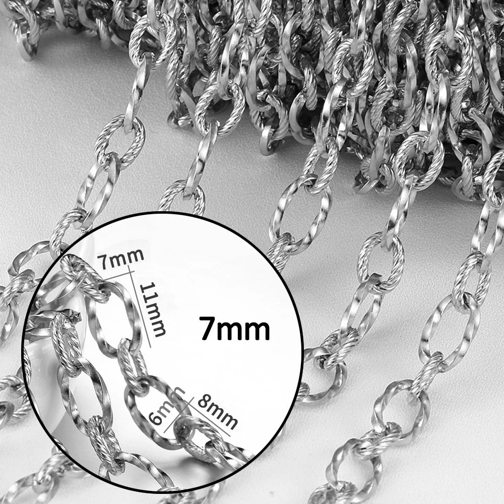 Stainless steel chain by the meter curb link style