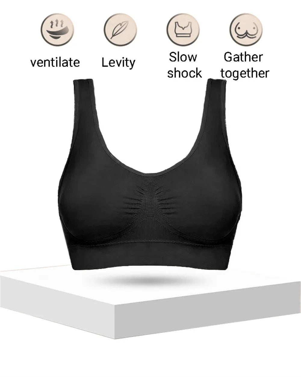 Women's seamless striped sports bra side view