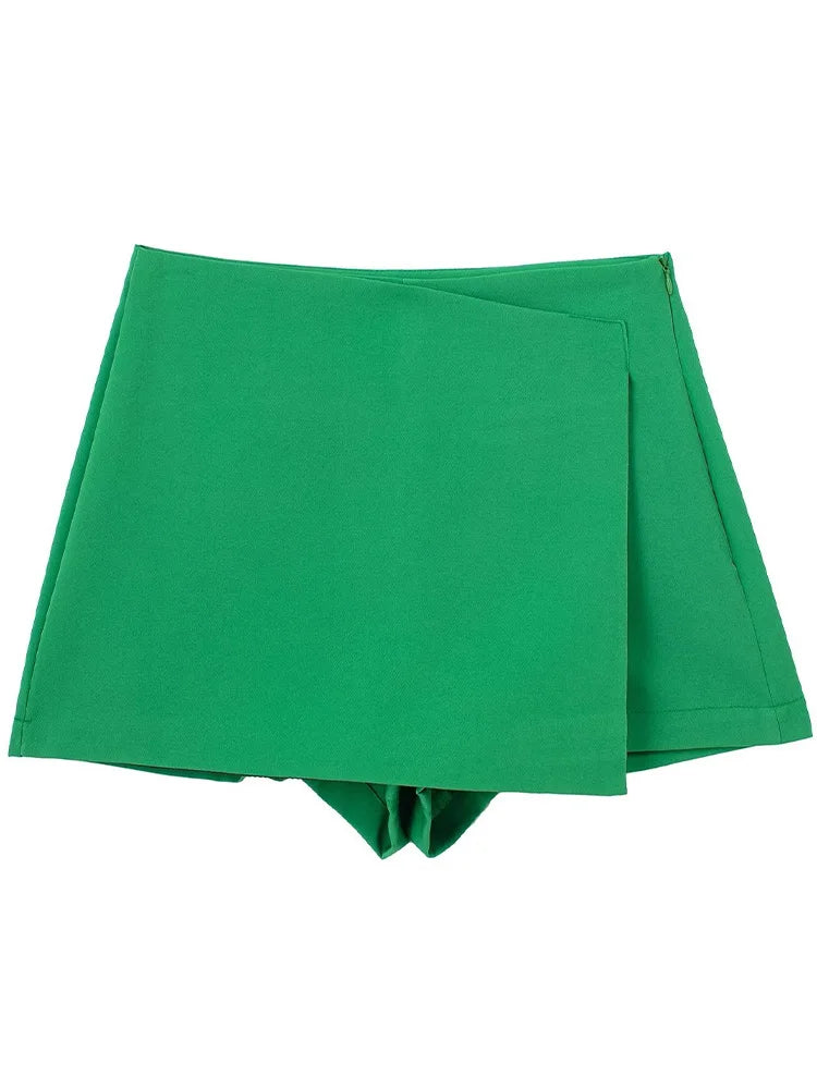 Women's Asymmetrical Side Zip Green