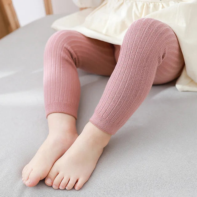 Baby cotton stretch leggings fabric texture closeup
