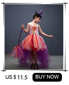 Girls witch Halloween costume worn by child