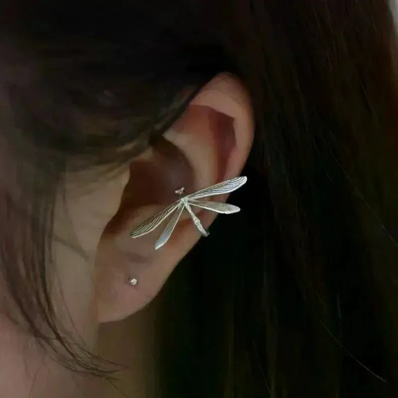 Dragonfly clip-on earrings front view