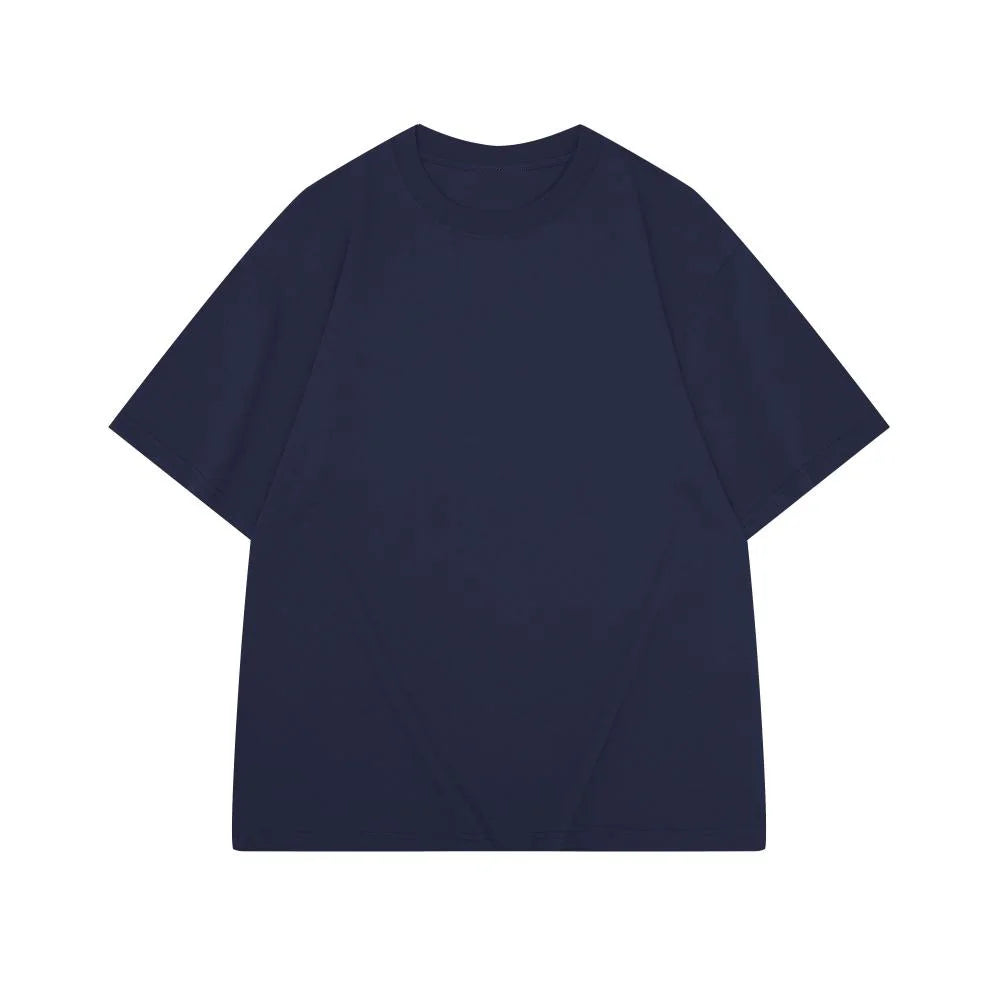 Men's heavyweight oversized drop shoulder tee worn casual outfit black