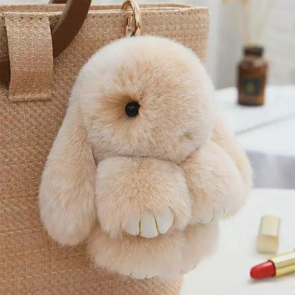 Pom keychain bag charm white color option