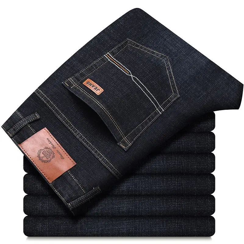 Stretch straight jeans front view sky blue