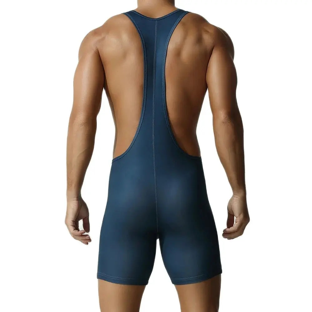 Seamless gym bodysuit worn during workout