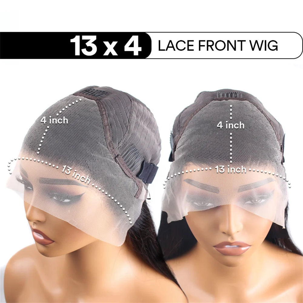 Body wave hd lace front wig worn on model
