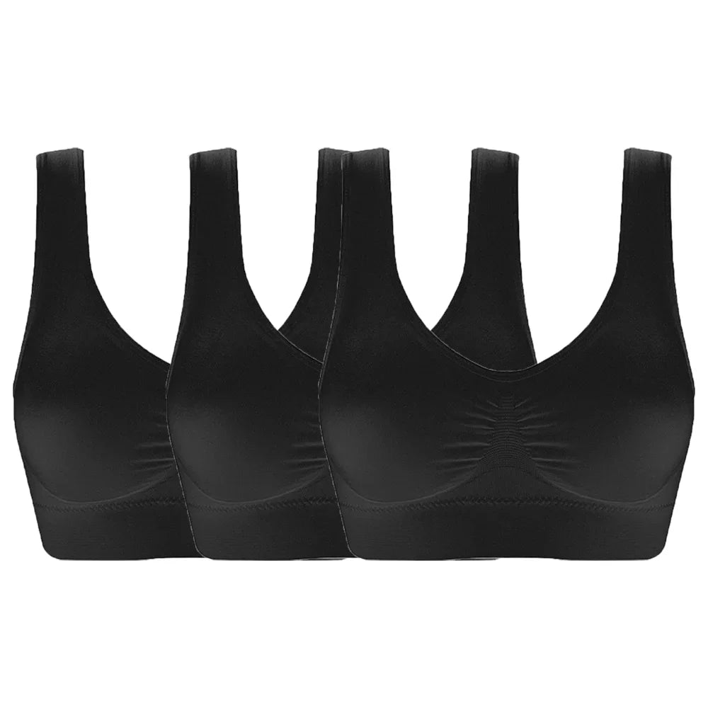 Women's seamless striped sports bra side view