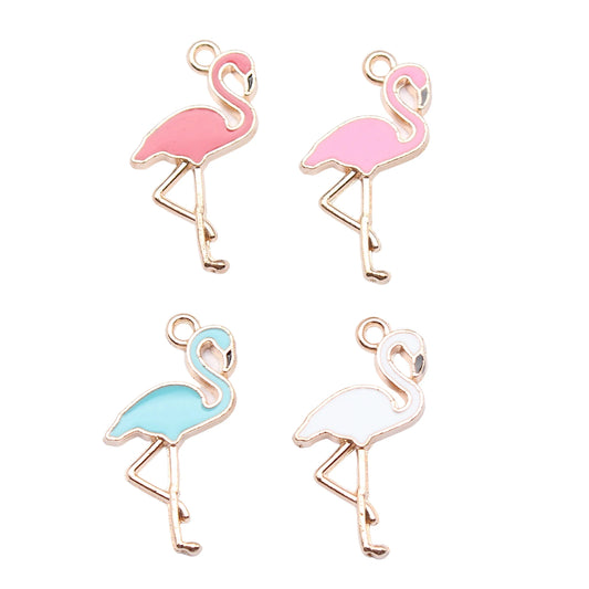 Enamel flamingo charms full pack view