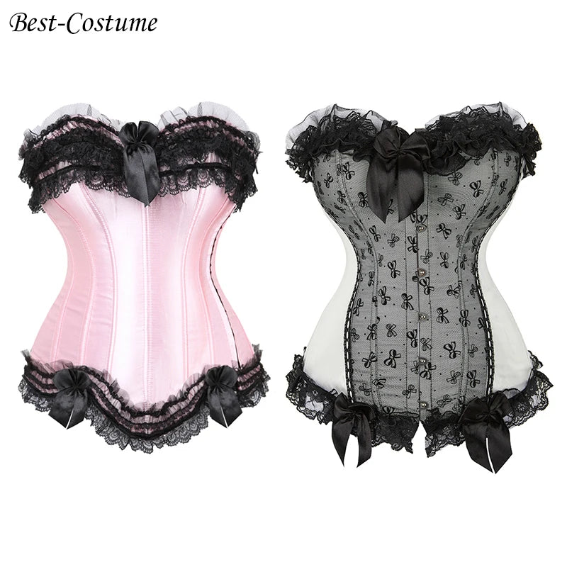 Lace-up floral corset top worn styled outfit