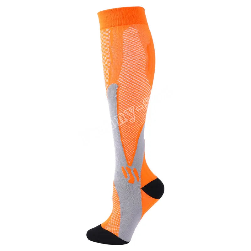 Compression support socks worn on legs
