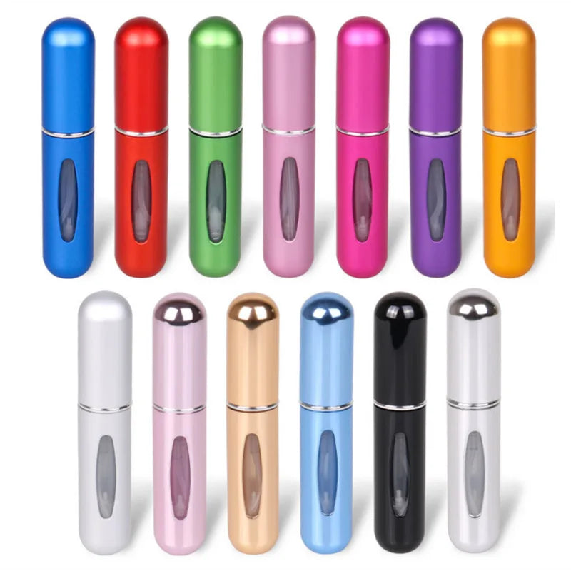 Mini travel perfume atomizer worn in use